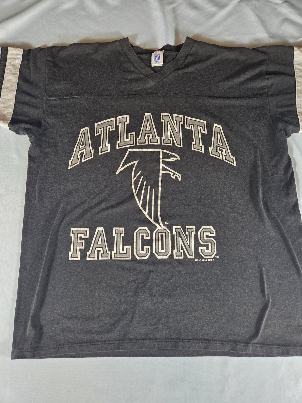 Vintage 1994 Atlanta Falcons Logo 7 V Neck Jersey Shirt USA XL